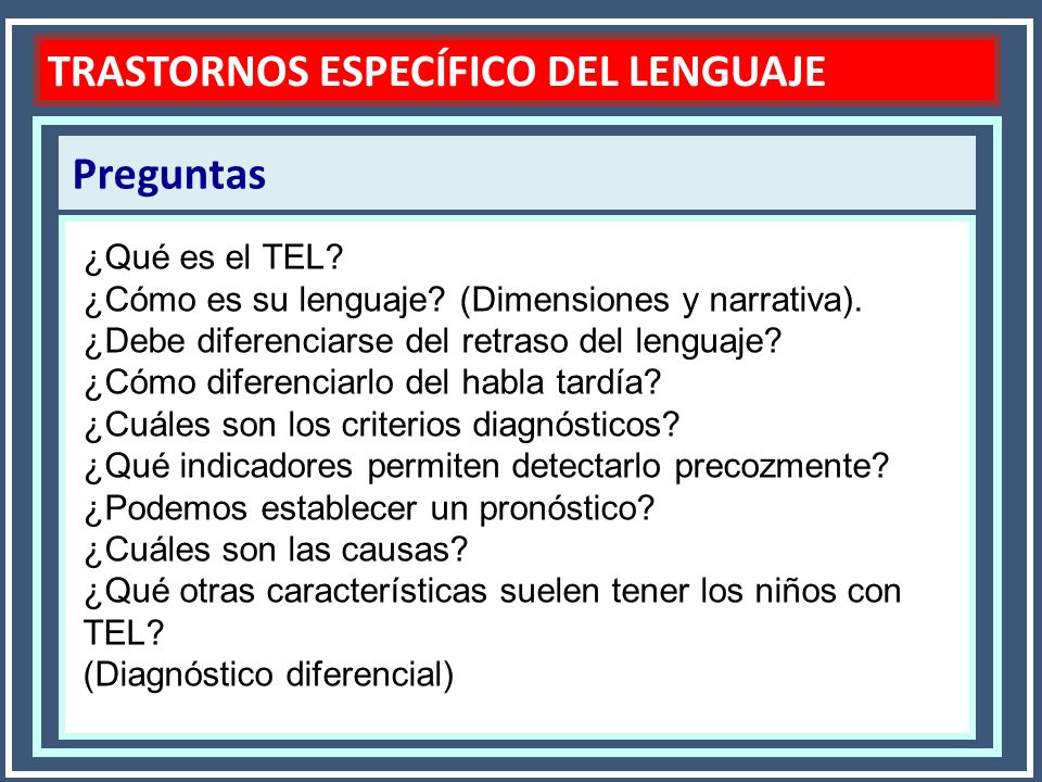 TRASTORNOS ESPECÍFICO DEL LENGUAJE