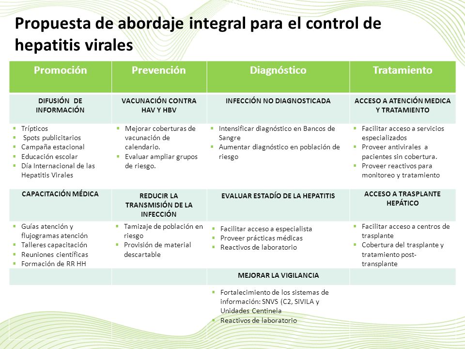 Propuesta de abordaje integral para el control de hepatitis virales