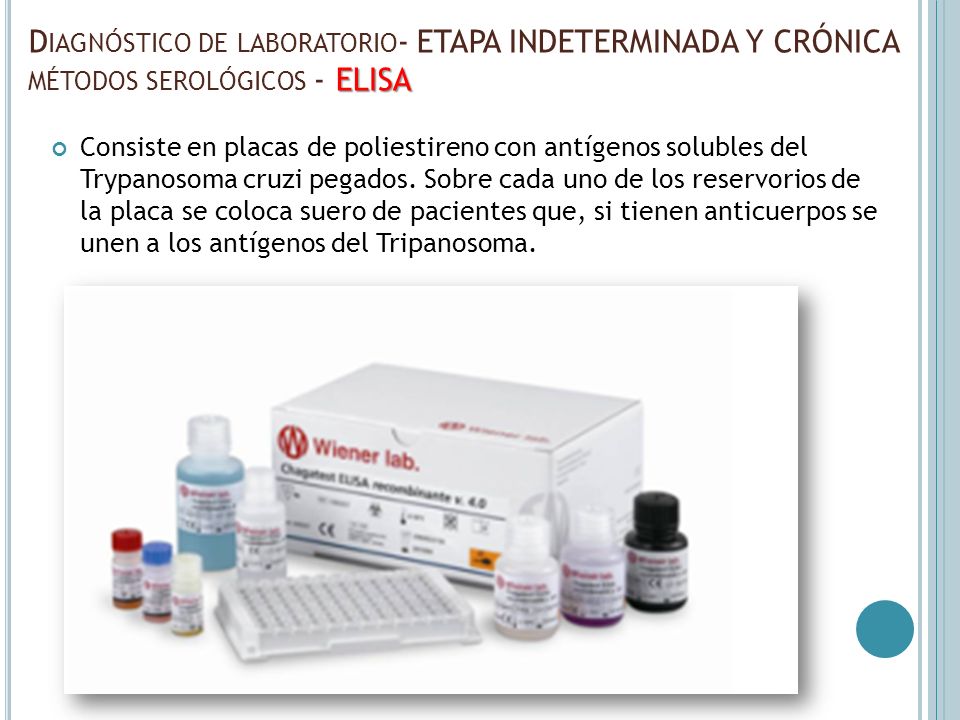 Diagnóstico de laboratorio- ETAPA INDETERMINADA Y CRÓNICA métodos serológicos - ELISA