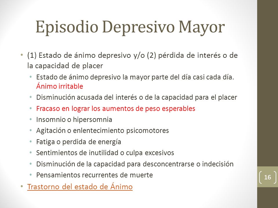 Episodio Depresivo Mayor