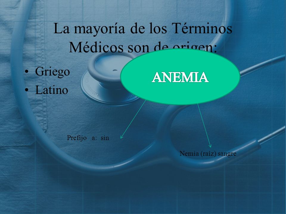 La mayoría de los Términos Médicos son de origen: