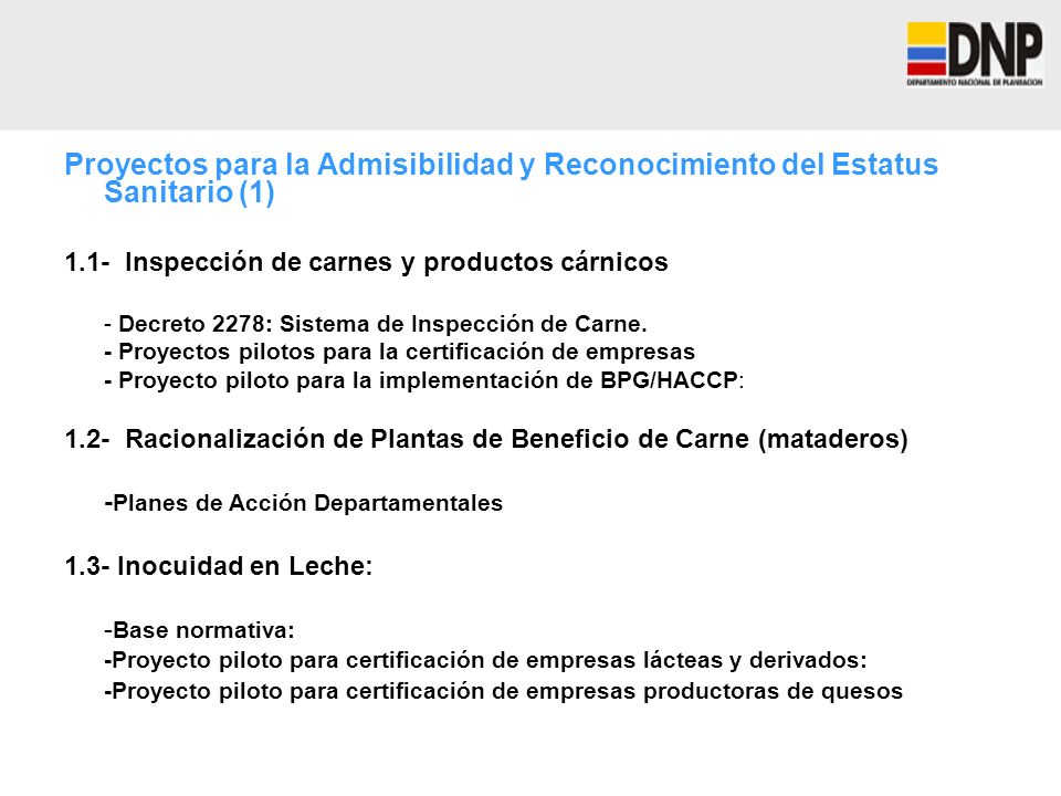 Proyectos para la Admisibilidad y Reconocimiento del Estatus Sanitario (1)