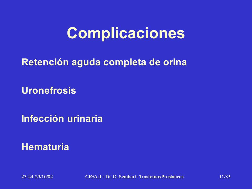 CIGA II - Dr. D. Seinhart - Trastornos Prostaticos
