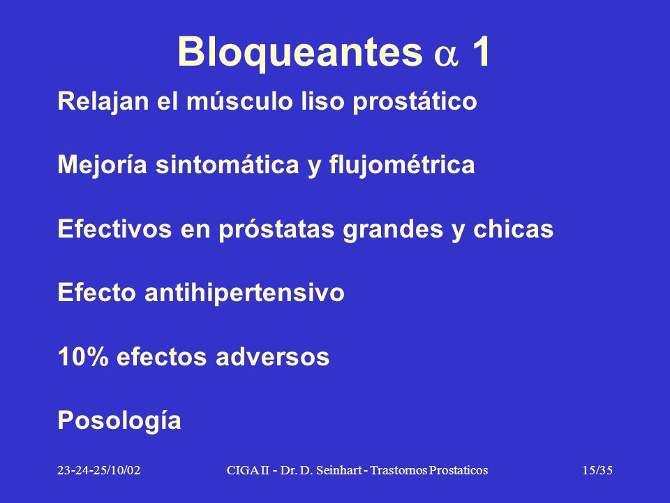 CIGA II - Dr. D. Seinhart - Trastornos Prostaticos