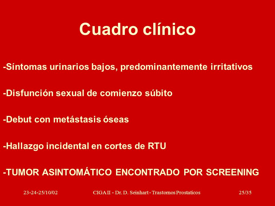 CIGA II - Dr. D. Seinhart - Trastornos Prostaticos