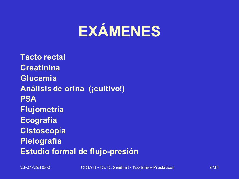 CIGA II - Dr. D. Seinhart - Trastornos Prostaticos