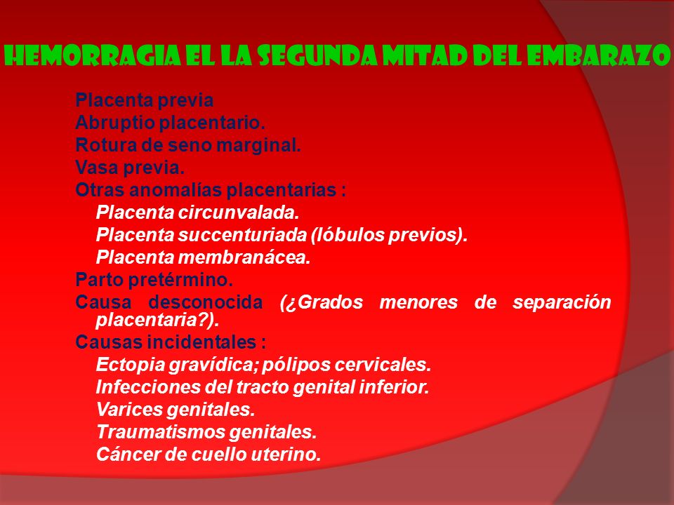 TEMA OBSTETRICIA-23 “HEMORRAGIAS DE LA SEGUNDA MITAD DEL EMBARAZO” - ppt  video online descargar