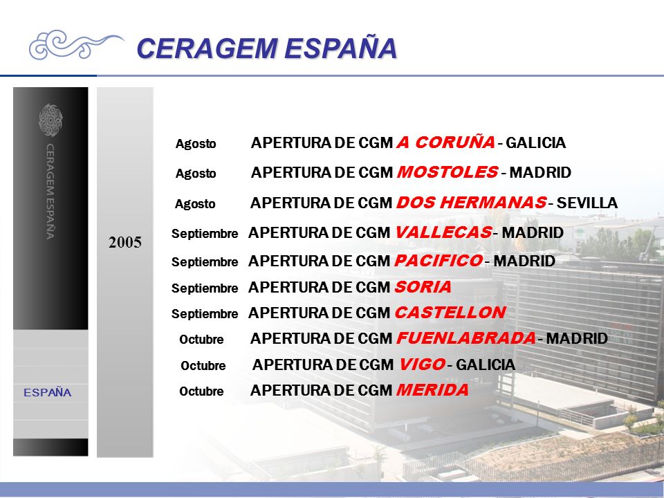 CERAGEM ESPAÑA Agosto APERTURA DE CGM A CORUÑA - GALICIA