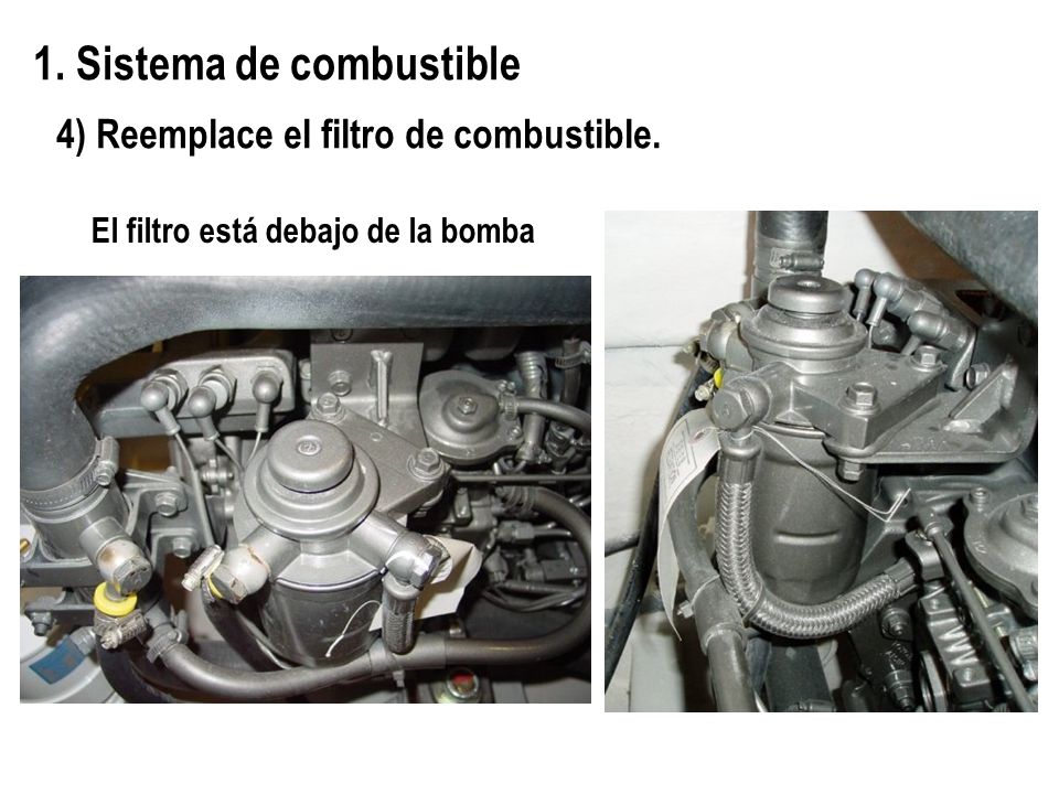 El filtro está debajo de la bomba