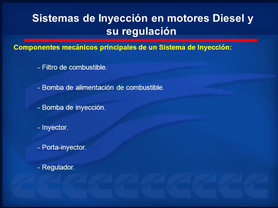 Sistemas de Inyección en motores Diesel y su regulación
