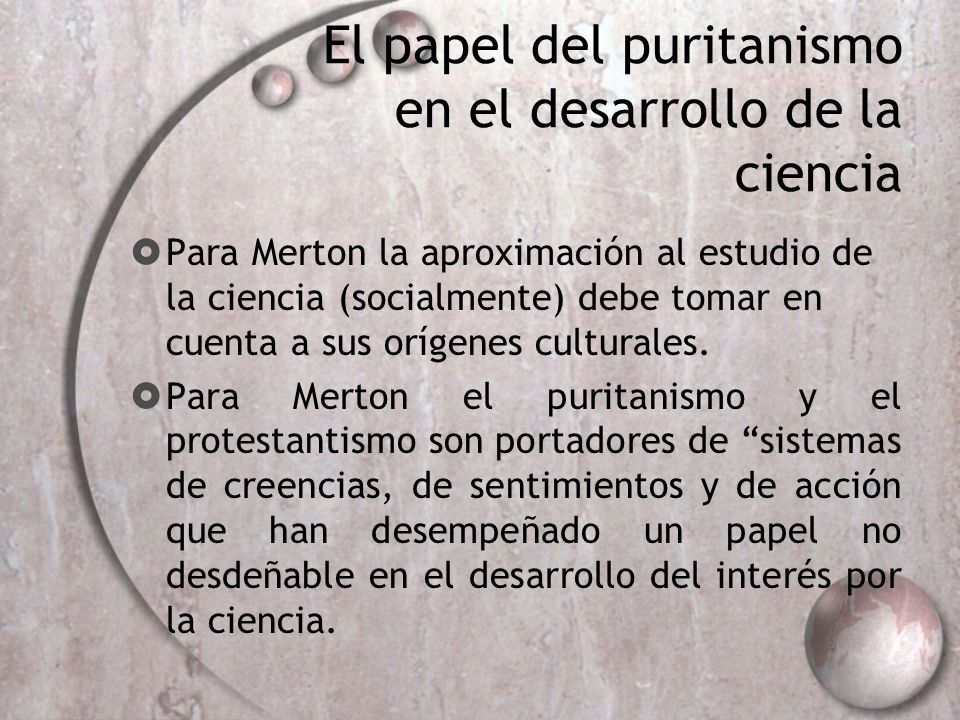 El papel del puritanismo en el desarrollo de la ciencia