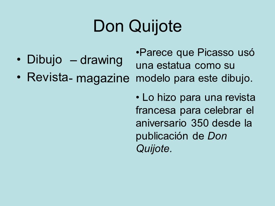 Don Quijote Dibujo – drawing Revista - magazine