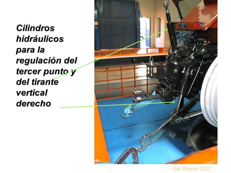 Cilindros hidráulicos para la regulación del tercer punto y del tirante vertical derecho
