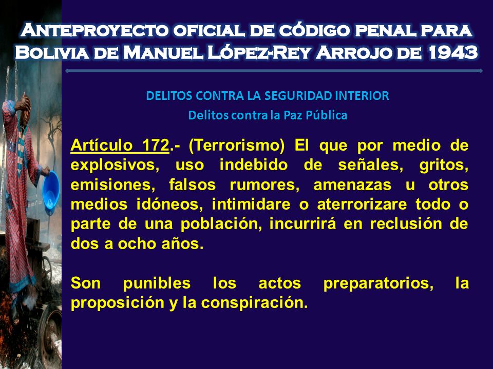 DELITOS CONTRA LA SEGURIDAD INTERIOR Delitos contra la Paz Pública