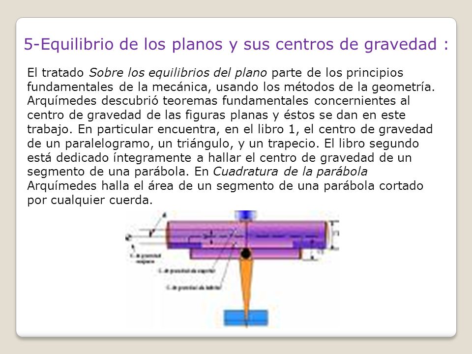 5-Equilibrio de los planos y sus centros de gravedad :