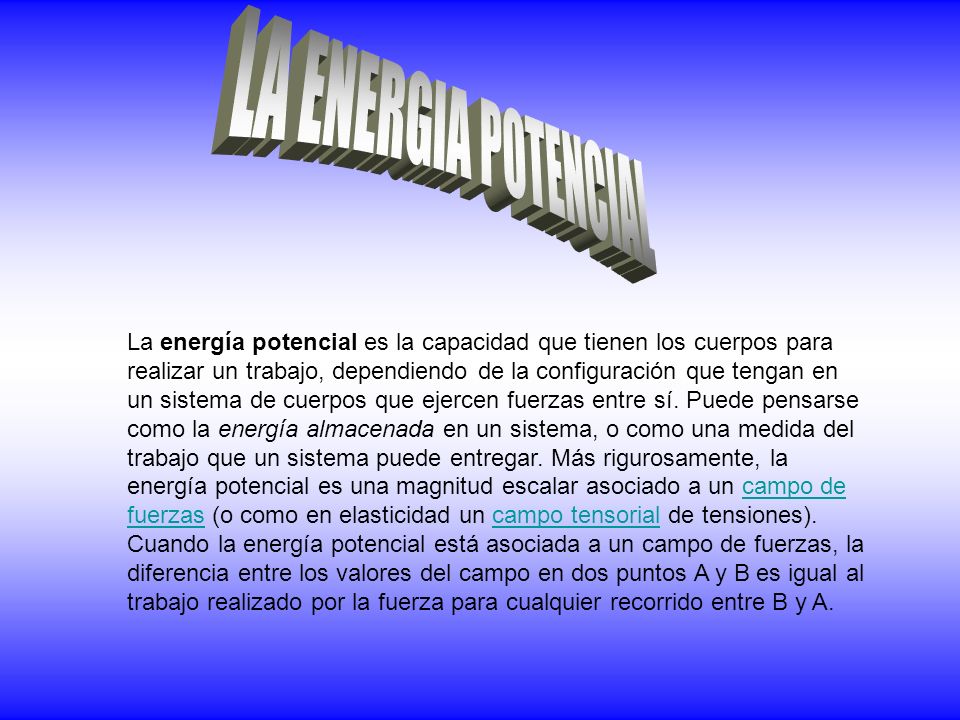 LA ENERGIA POTENCIAL