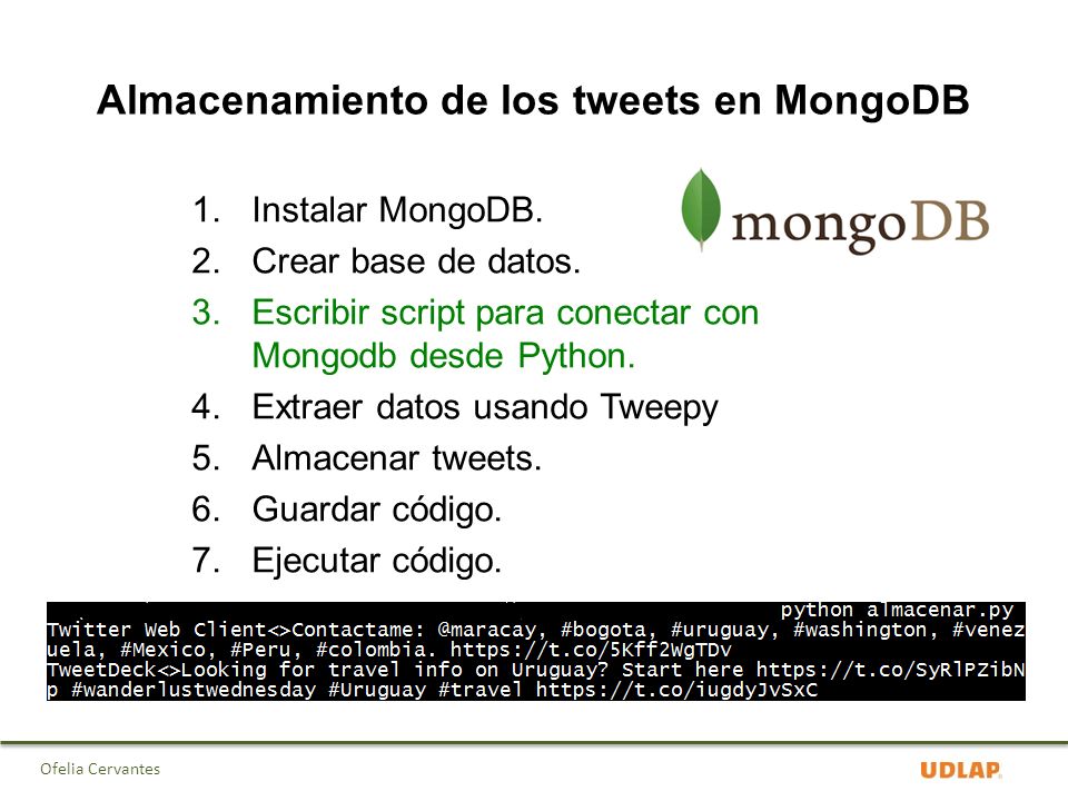 Almacenamiento de los tweets en MongoDB