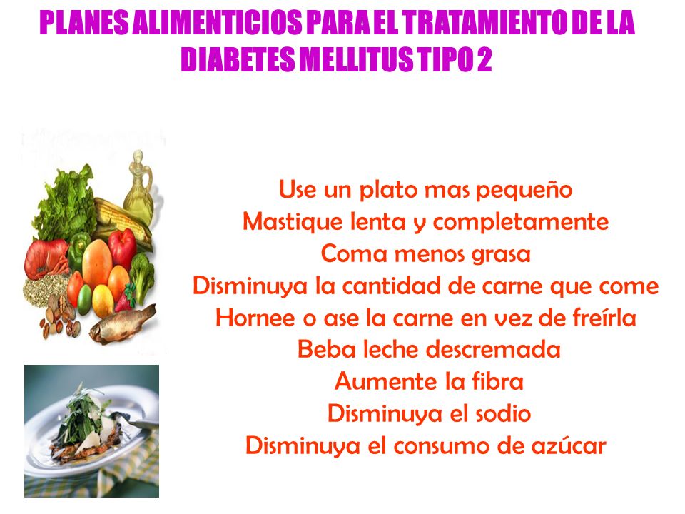 PLANES ALIMENTICIOS PARA EL TRATAMIENTO DE LA DIABETES MELLITUS TIPO 2