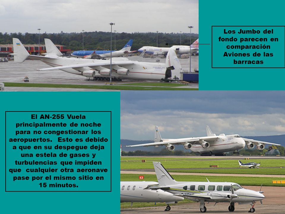 Los Jumbo del fondo parecen en comparación Aviones de las barracas