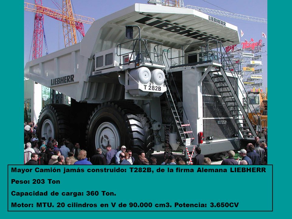 Mayor Camión jamás construido: T282B, de la firma Alemana LIEBHERR