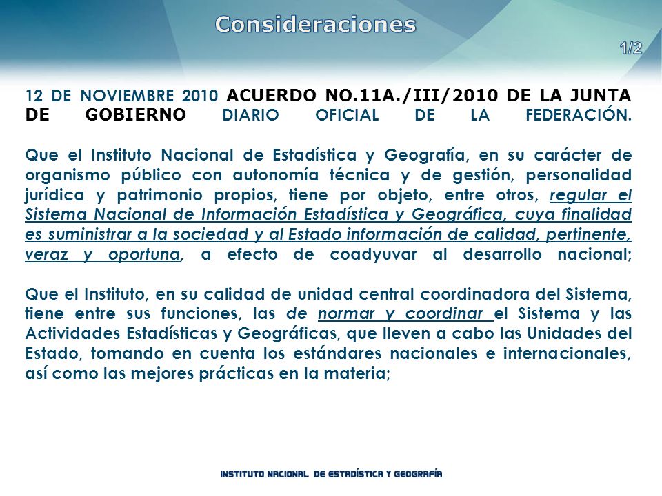 Consideraciones 1/2.