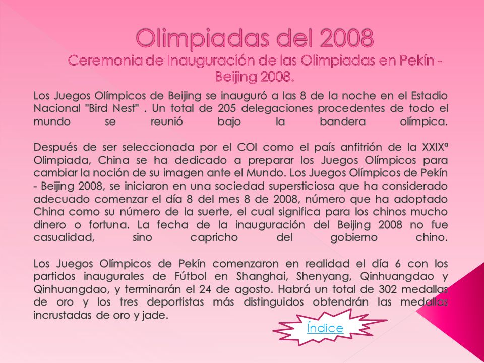 Olimpiadas del 2008 Ceremonia de Inauguración de las Olimpiadas en Pekín - Beijing 2008.