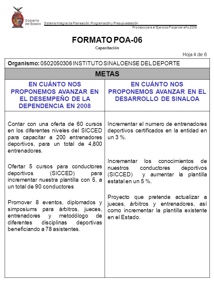 EN CUÁNTO NOS PROPONEMOS AVANZAR EN EL DESARROLLO DE SINALOA