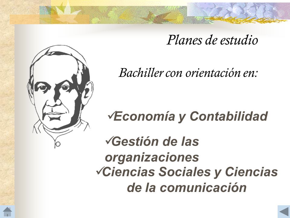 Planes de estudio Bachiller con orientación en: