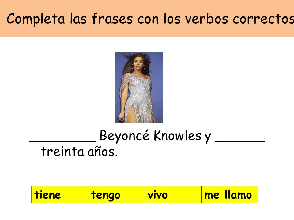Completa las frases con los verbos correctos