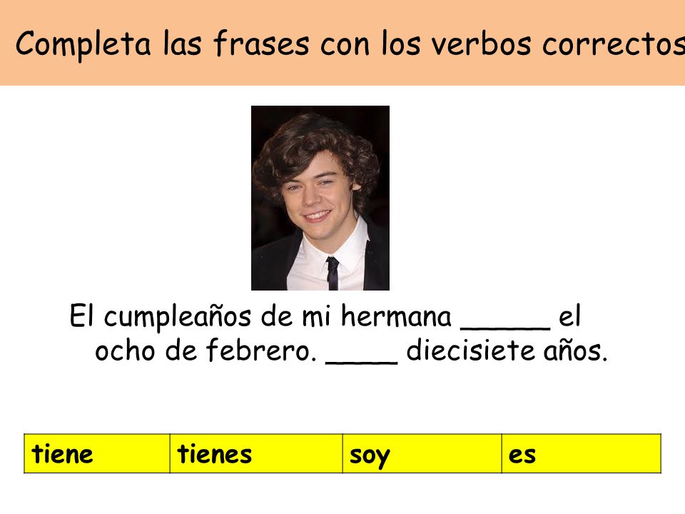Completa las frases con los verbos correctos