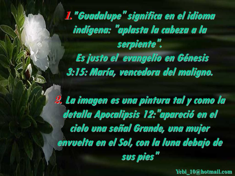 Es justo el evangelio en Génesis 3:15: María, vencedora del maligno.