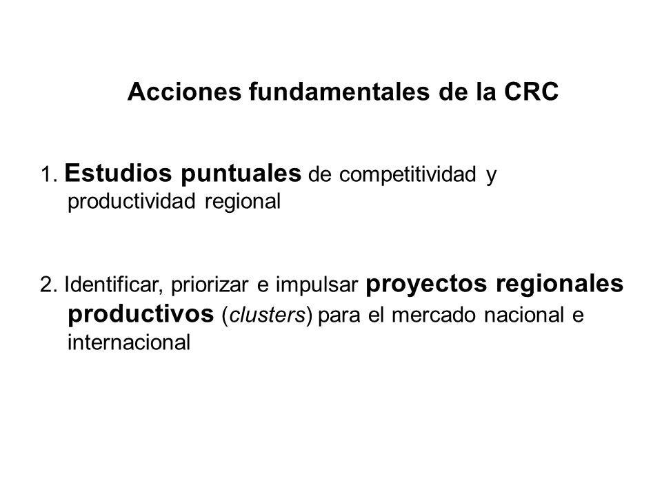 Acciones fundamentales de la CRC