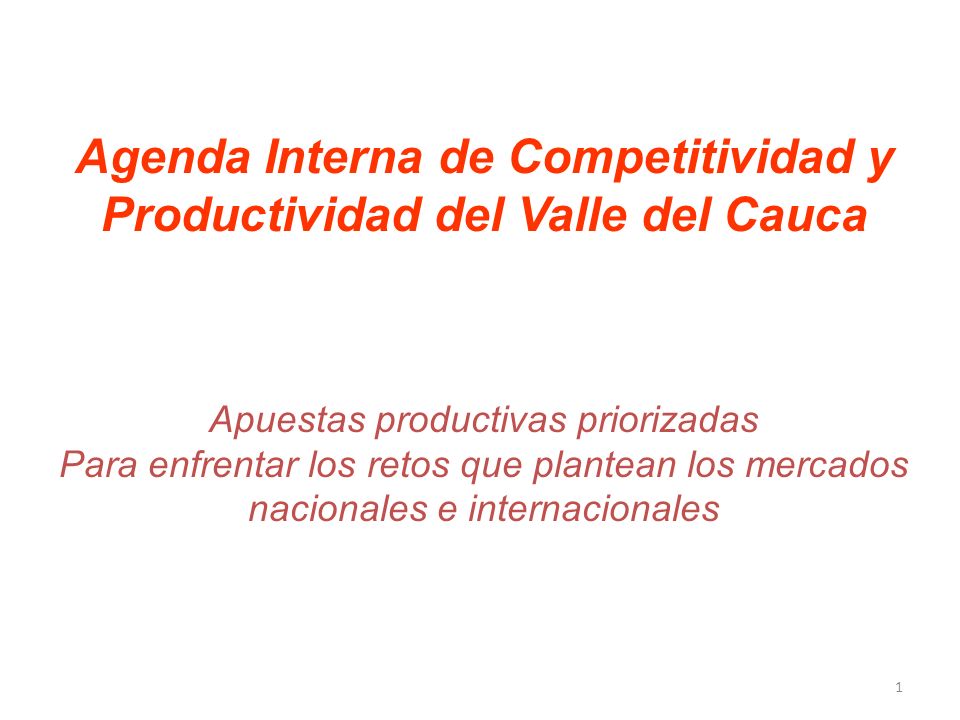 Agenda Interna de Competitividad y Productividad del Valle del Cauca