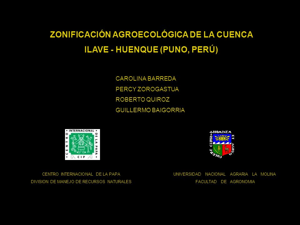 ZONIFICACIÓN AGROECOLÓGICA DE LA CUENCA ILAVE - HUENQUE (PUNO, PERÚ)