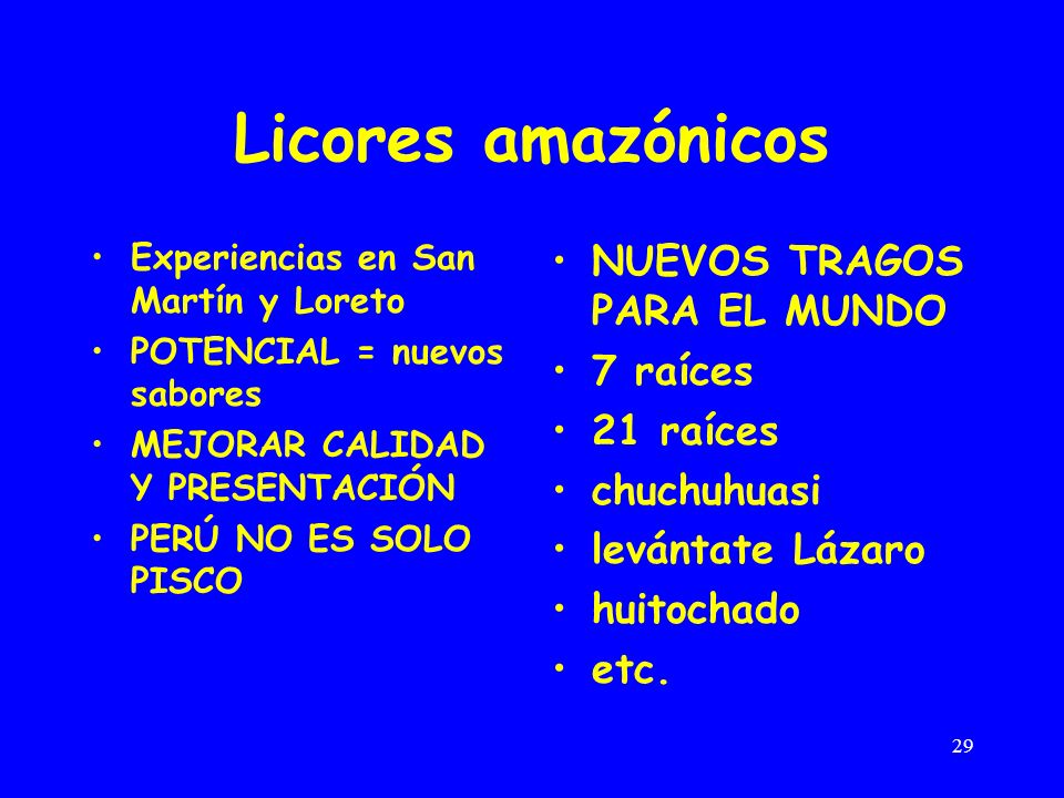 Licores amazónicos NUEVOS TRAGOS PARA EL MUNDO 7 raíces 21 raíces