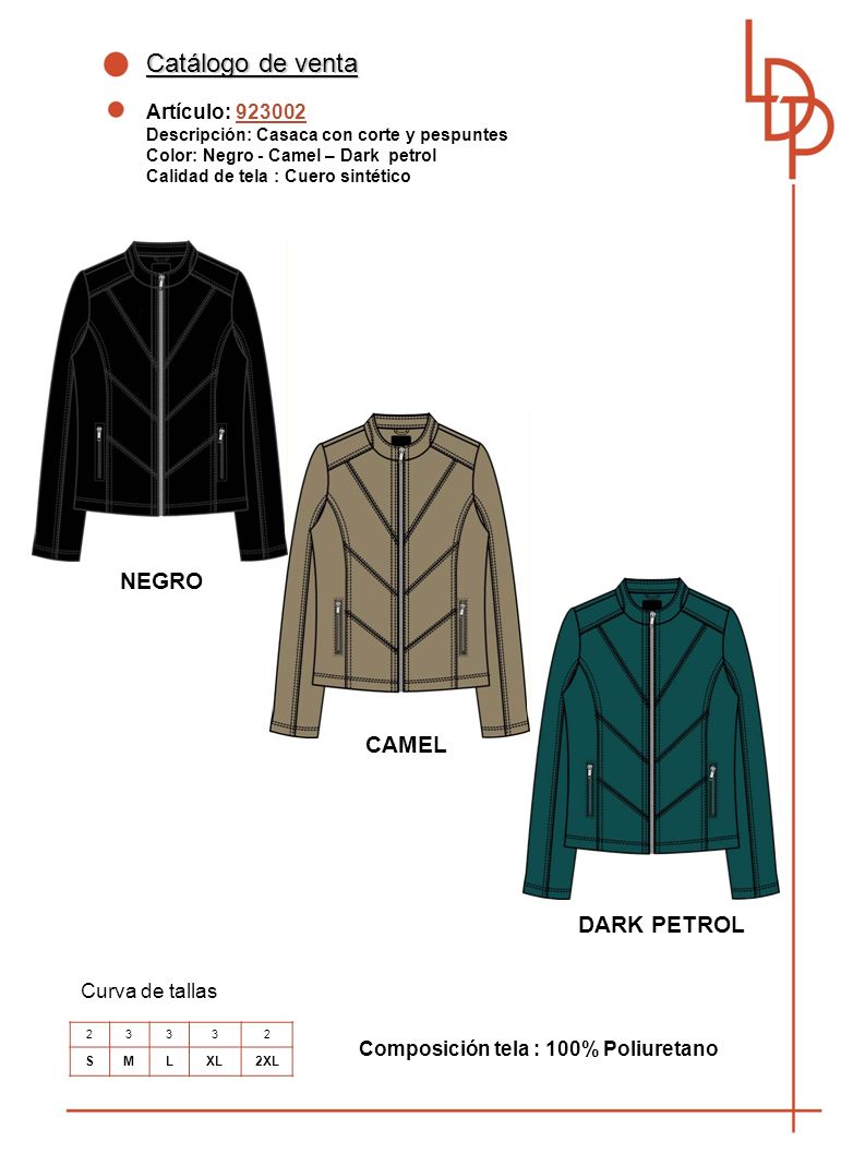 Catálogo de venta NEGRO CAMEL DARK PETROL Artículo: