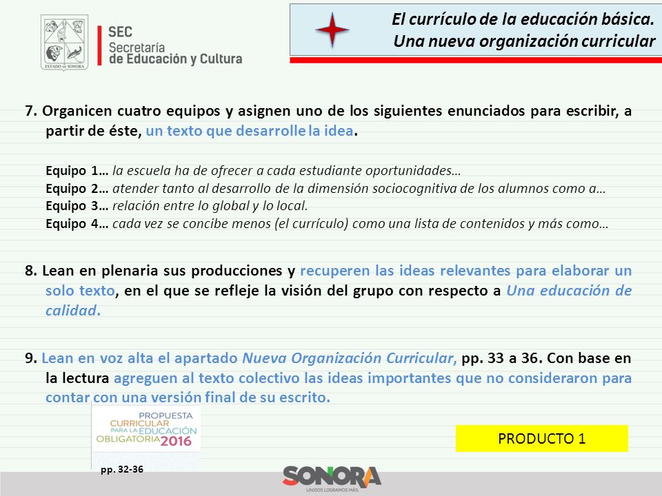 El currículo de la educación básica. Una nueva organización curricular
