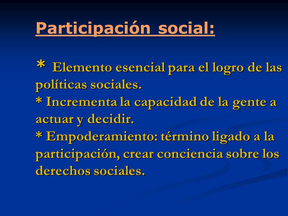 Participación social: