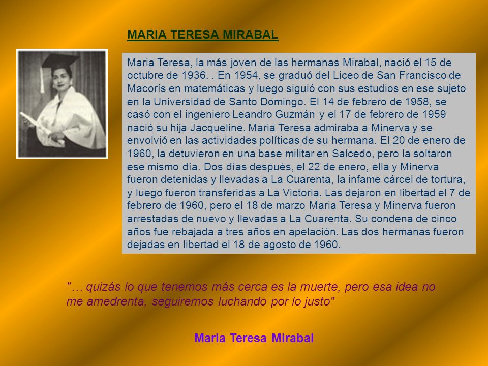 MARIA TERESA MIRABAL