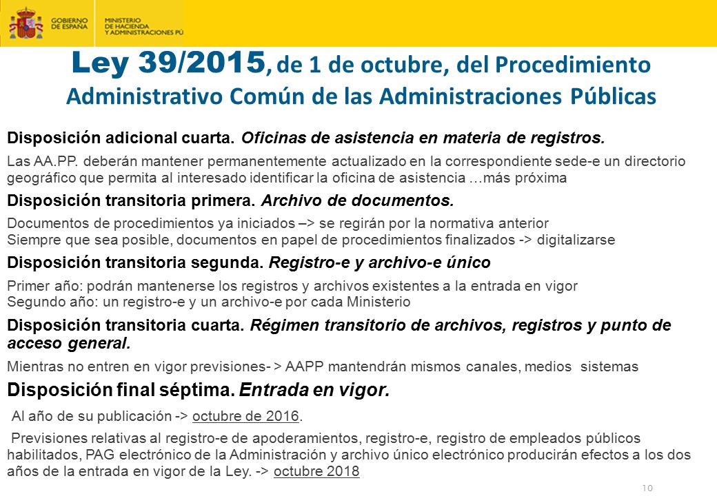 Ley 39/2015, de 1 de octubre, del Procedimiento Administrativo Común de las Administraciones Públicas