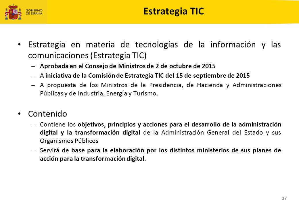 Estrategia TIC Estrategia en materia de tecnologías de la información y las comunicaciones (Estrategia TIC)