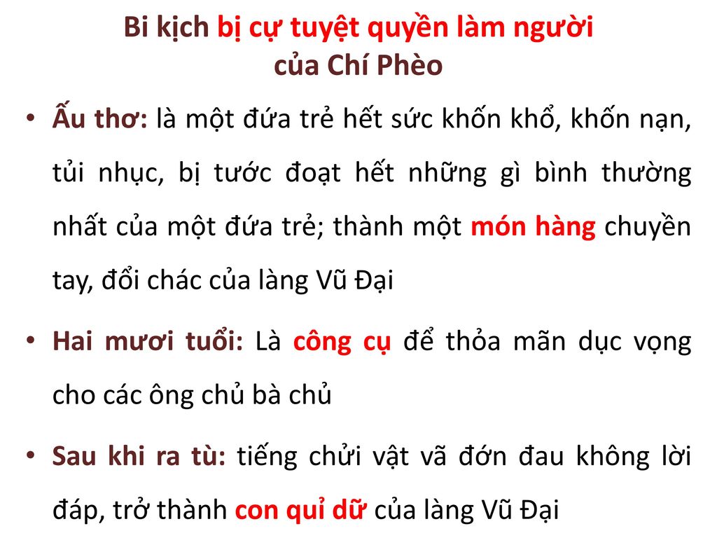 Bi kịch bị cự tuyệt quyền làm người của Chí Phèo