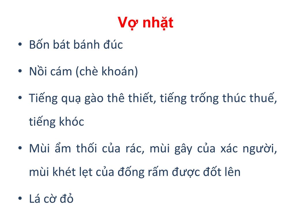 Vợ nhặt Bốn bát bánh đúc Nồi cám (chè khoán)