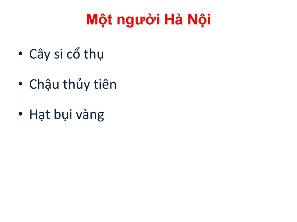 Một người Hà Nội Cây si cổ thụ Chậu thủy tiên Hạt bụi vàng