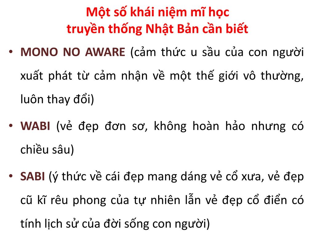 Một số khái niệm mĩ học truyền thống Nhật Bản cần biết