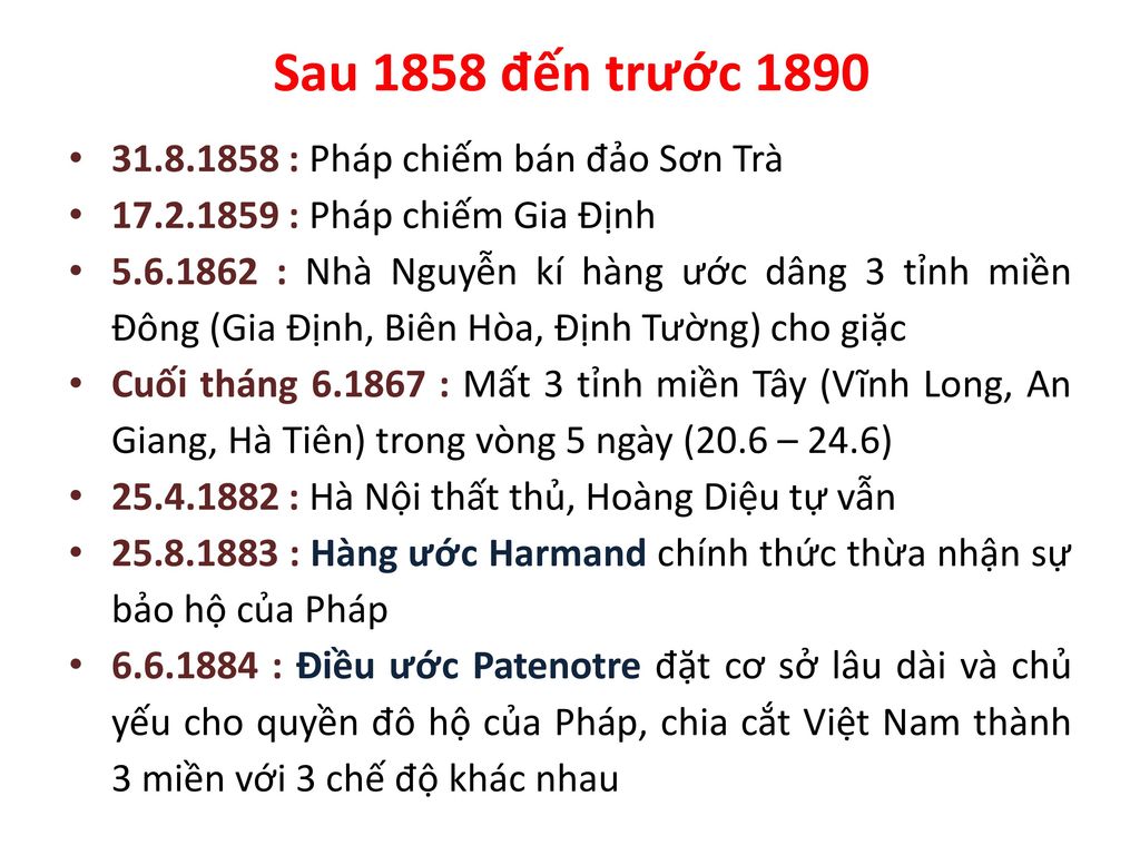 Sau 1858 đến trước : Pháp chiếm bán đảo Sơn Trà