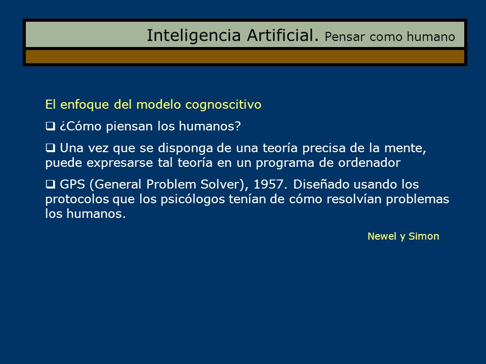 Inteligencia Artificial. Pensar como humano