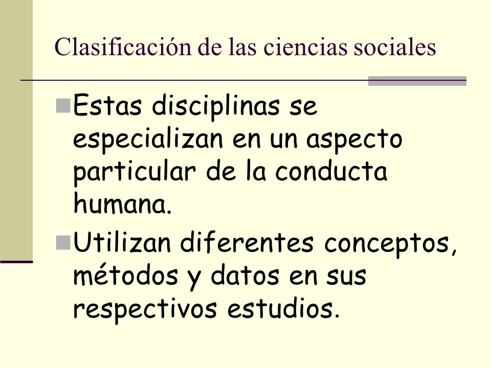 Clasificación de las ciencias sociales
