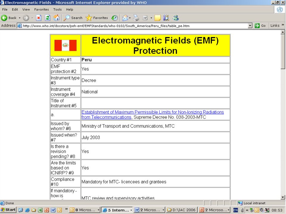 Characterizing evidence in EMF risk assessment, Berlin, 4-5 May 2006