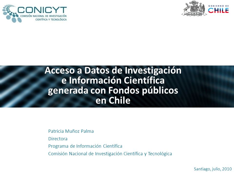 Acceso a Datos de Investigación e Información Científica generada con Fondos públicos en Chile